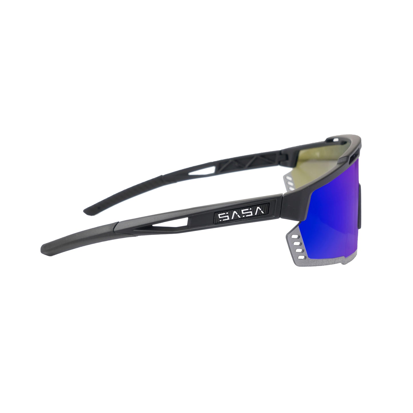 SASA Mercury Black Frame Blue Revo Sports Sunglasses