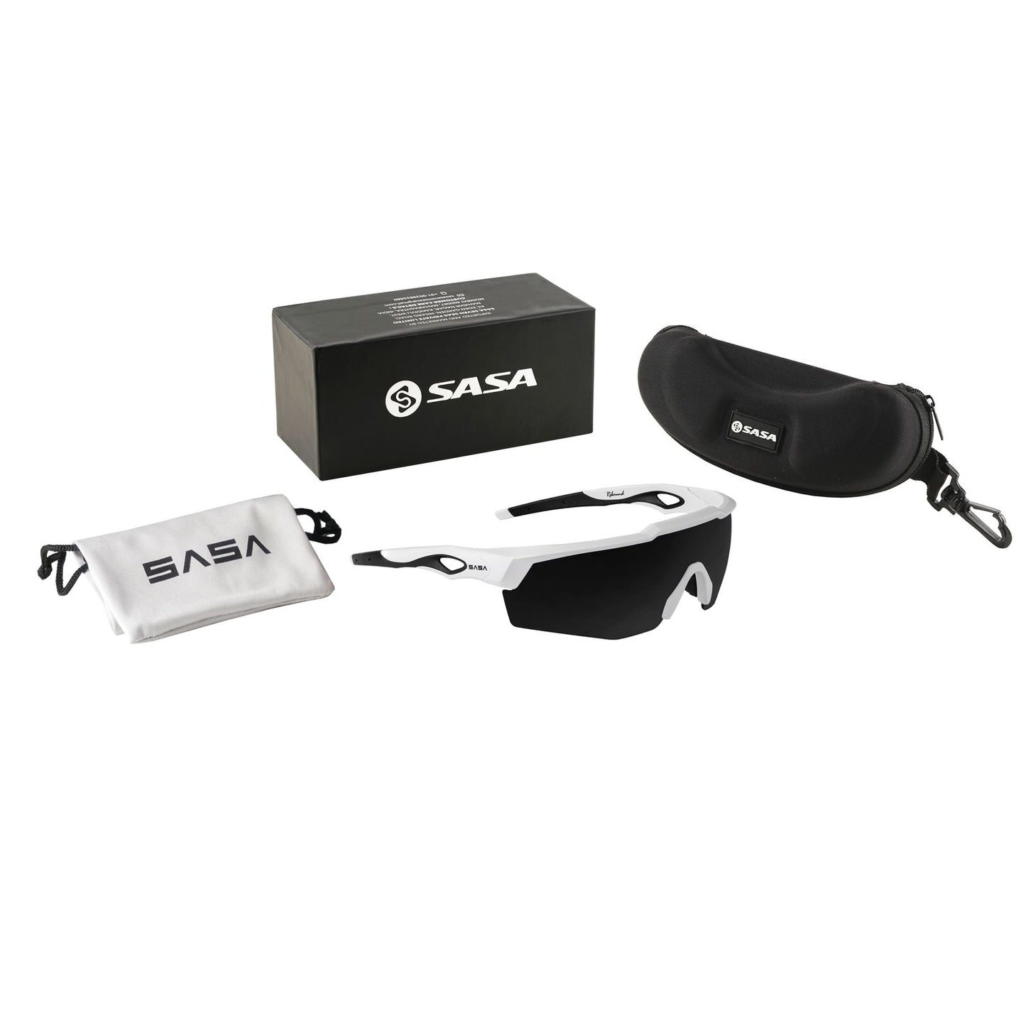 SASA Rebound Matte White Frame Smoke Black Lens Sports Sunglasses