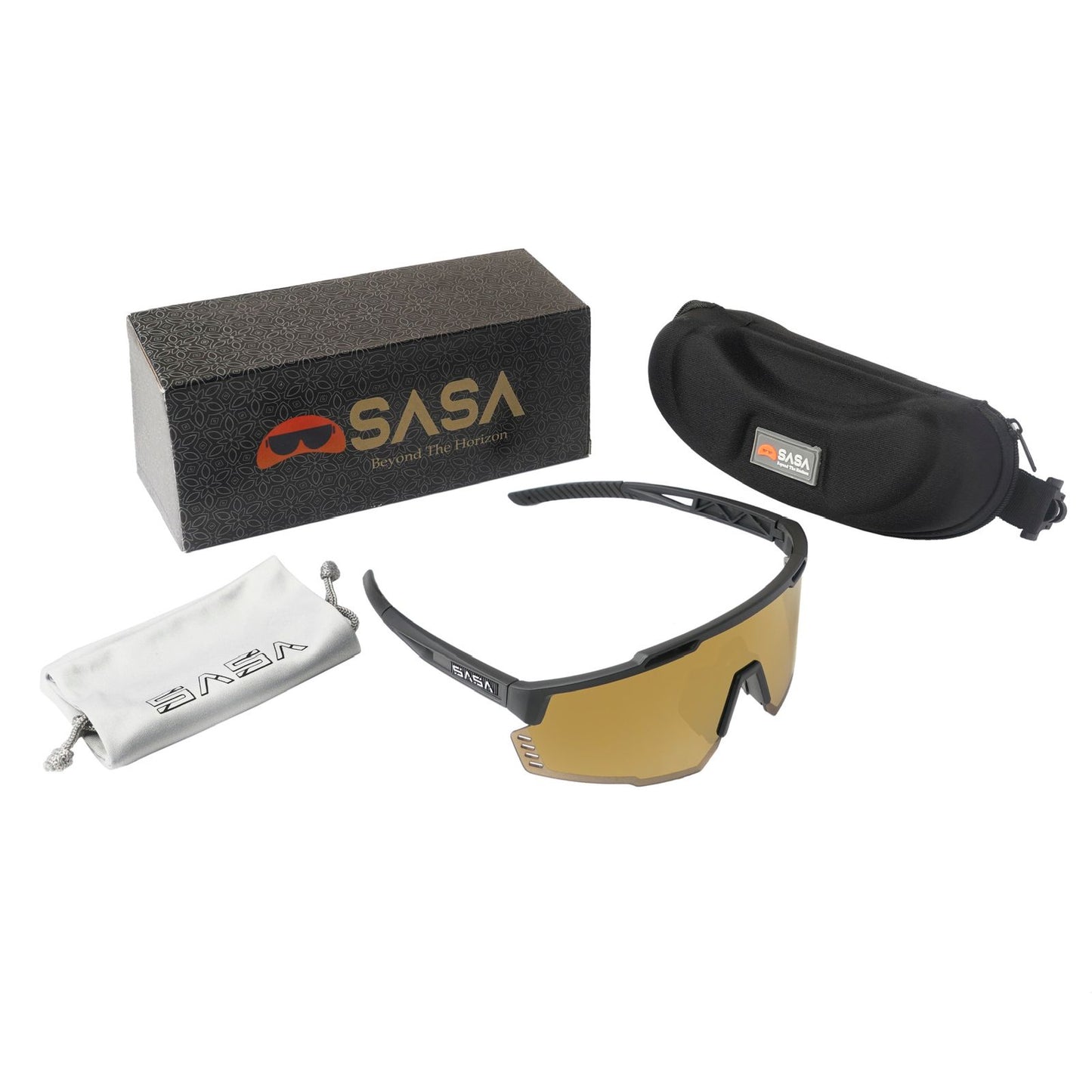 SASA Mercury Black Frame Copper Revo Lens Sports Sunglasses