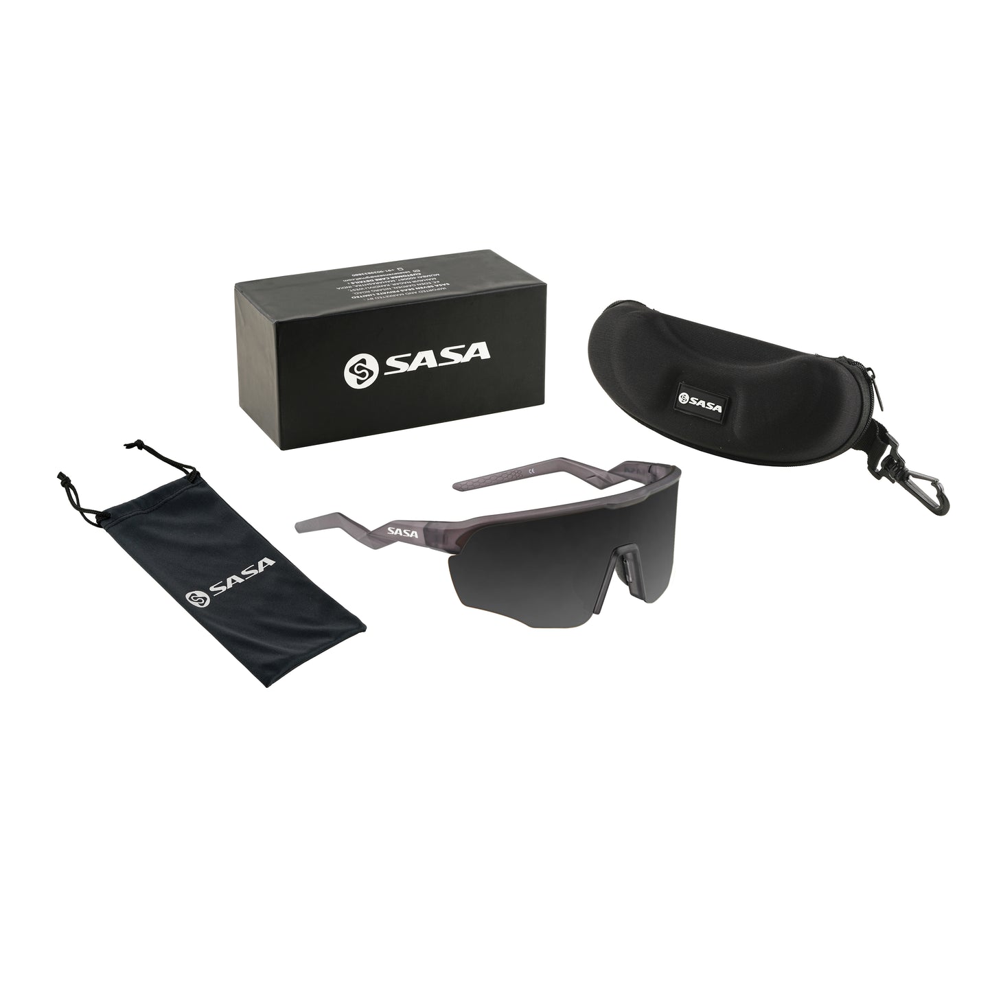SASA VIPER TRANSLUCENT GREY FRAME LENS PC SMOKE (BLACK) SPORTS SUNGLASSES FOR CRICKET I CYCLING I MARATHON