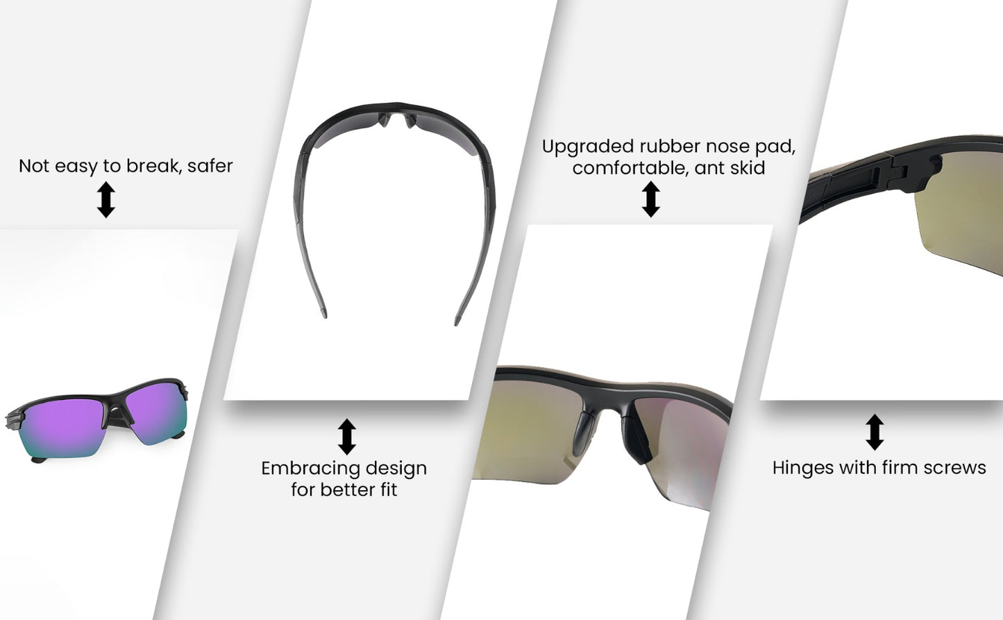 SASA Predator Matte Black Frame Red Lens Sports Sunglasses