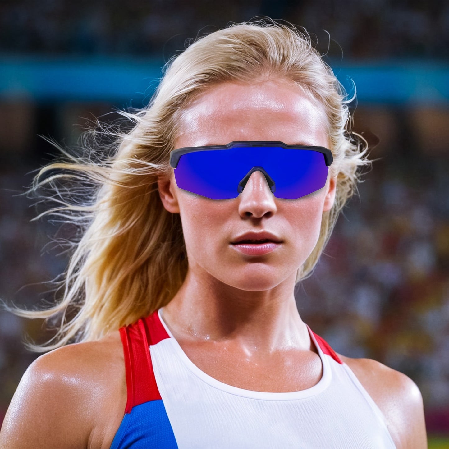SASA Rebound Translucent Red Frame Red Revo Lens Sports Sunglasses
