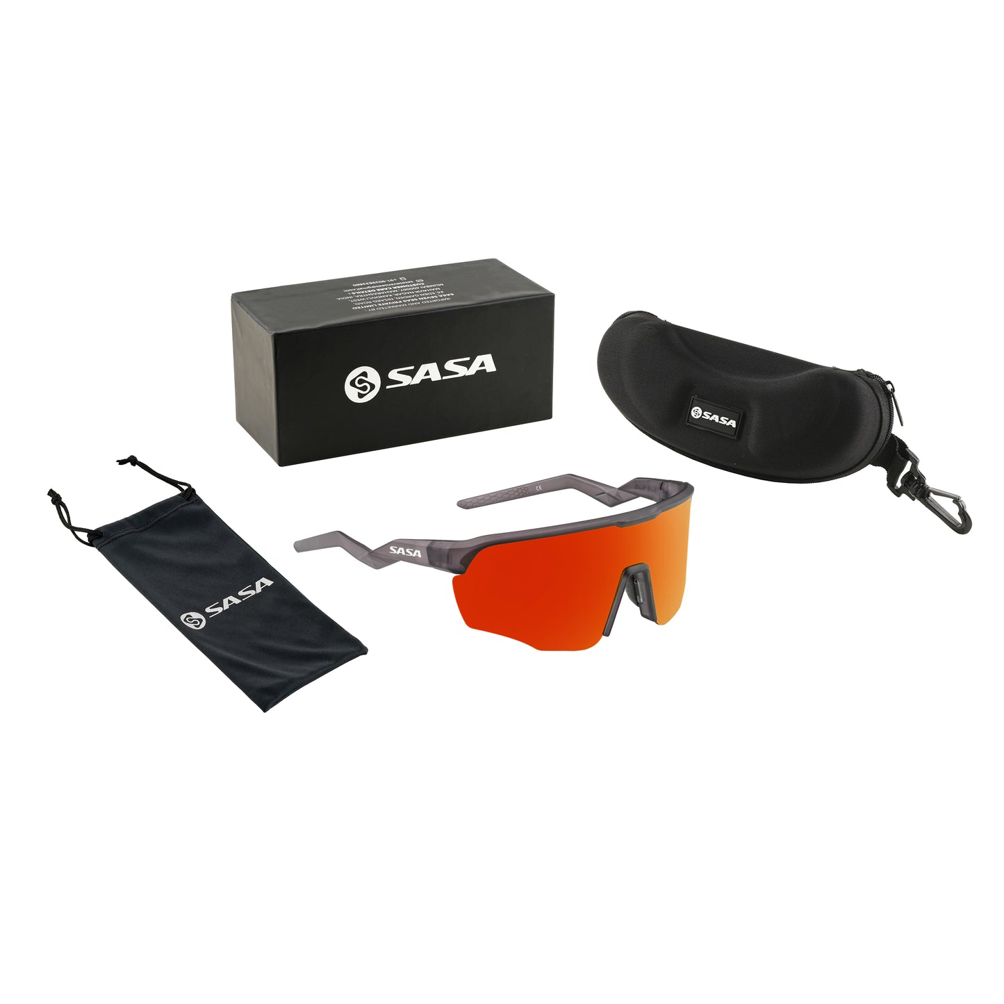 SASA VIPER TRANSLUCENT GREY FRAME LENS PC SMOKE RED REVO SPORTS SUNGLASSES FOR CRICKET I CYCLING I MARATHON