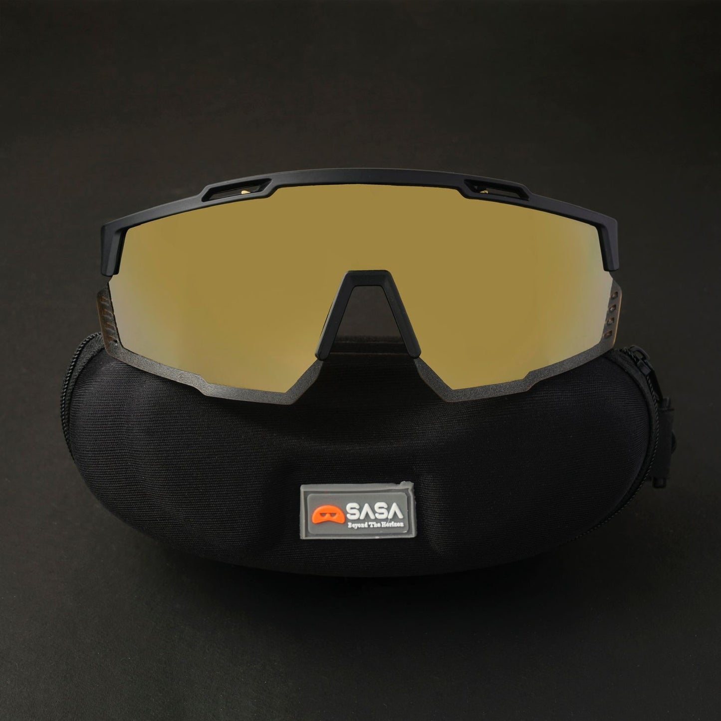 SASA Mercury Black Frame Copper Revo Lens Sports Sunglasses