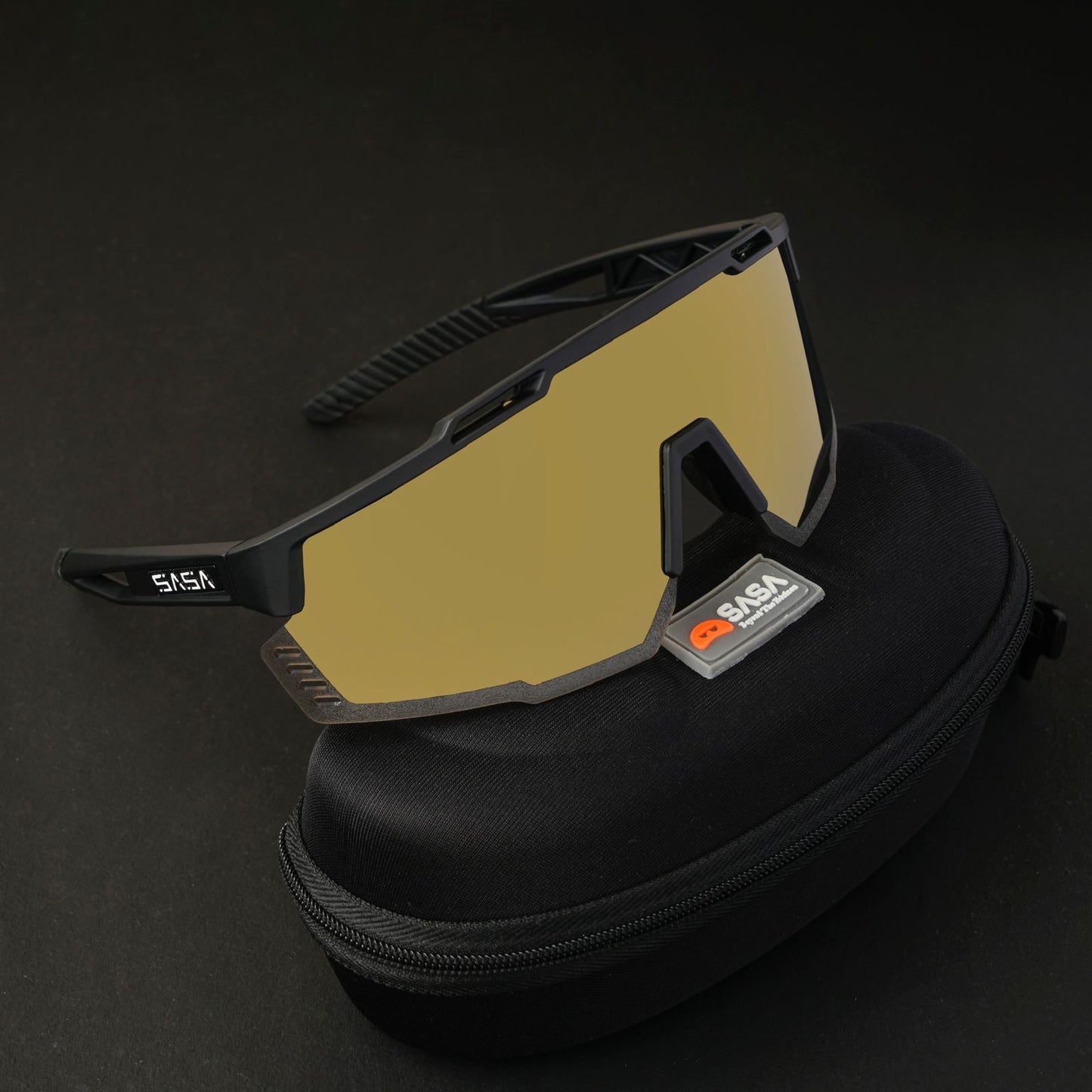 SASA Mercury Black Frame Copper Revo Lens Sports Sunglasses