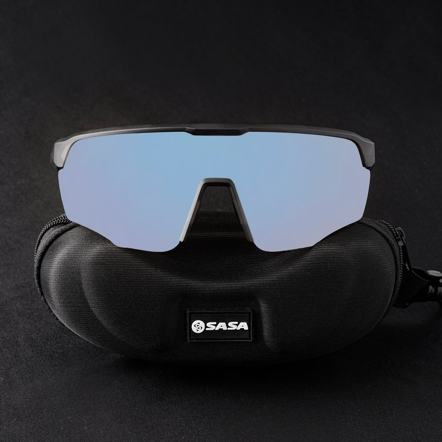 SASA VIPER TRANSLUCENT GREY FRAME LENS PC SMOKE ICE BLUE REVO SPORTS SUNGLASSES FOR CRICKET I CYCLING I MARATHON