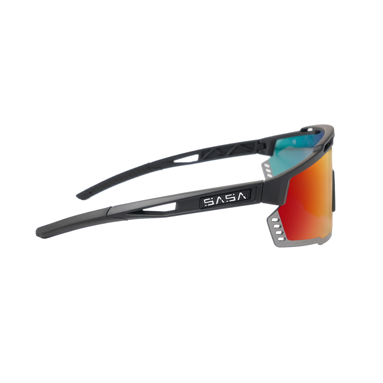 SASA Mercury Black Frame Red Revo Lens Sports Sunglasses