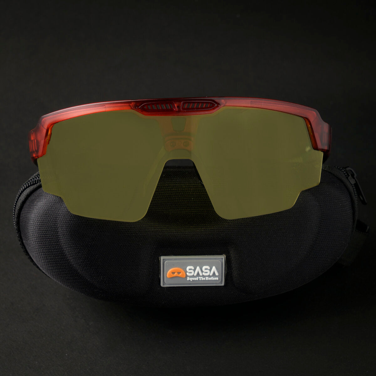 SASA Raptor Translucent Red Frame Night Vision Lens Sports Sunglasses