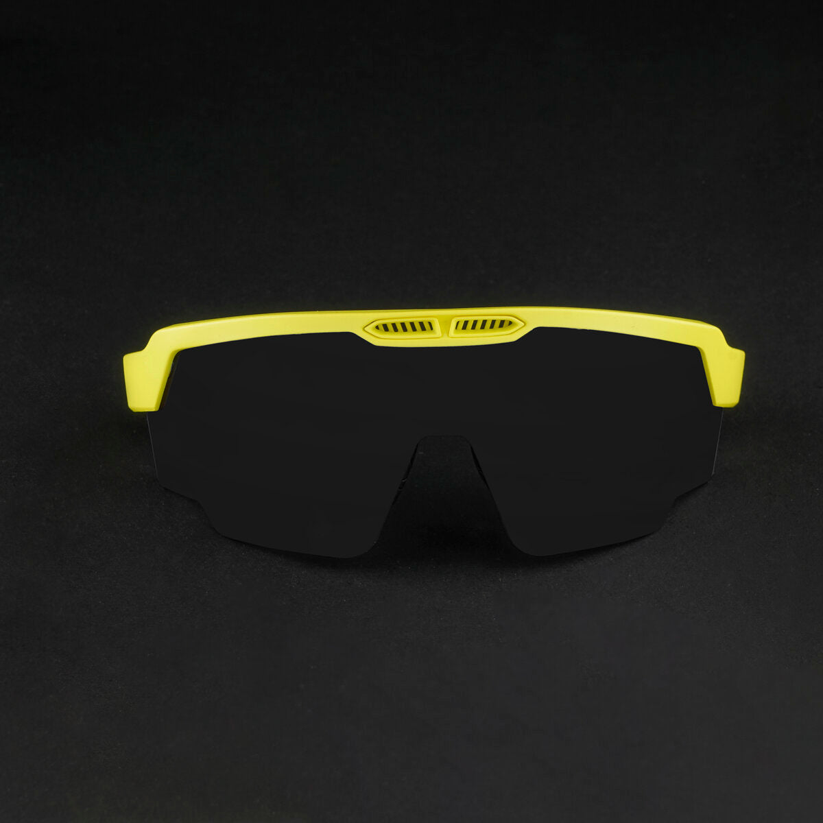 SASA Raptor Neon Yellow Frame Black Smoke Lens Sports Sunglasses