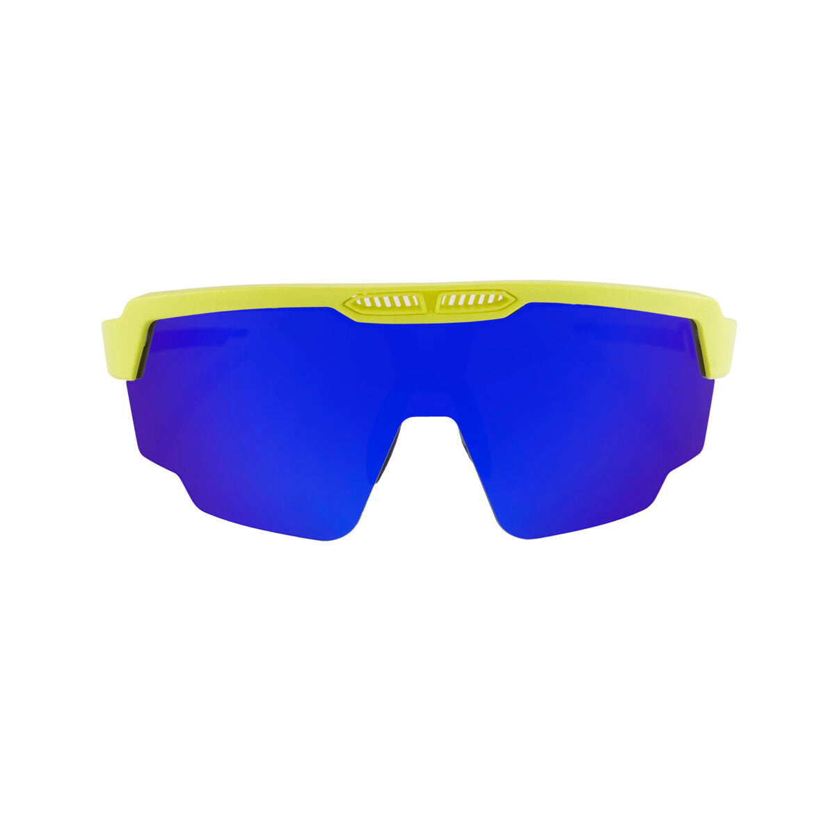 SASA Raptor Neon Yellow Frame Blue Revo Lens Sports Sunglasses