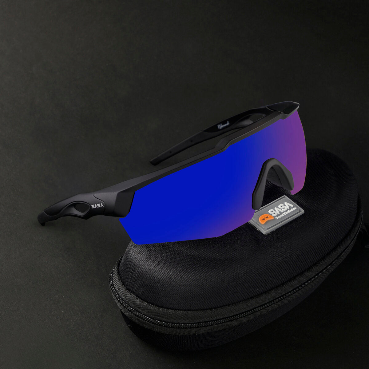 Rebound Frame Matte Black Frame Blue Revo Lens Sports Sunglasses