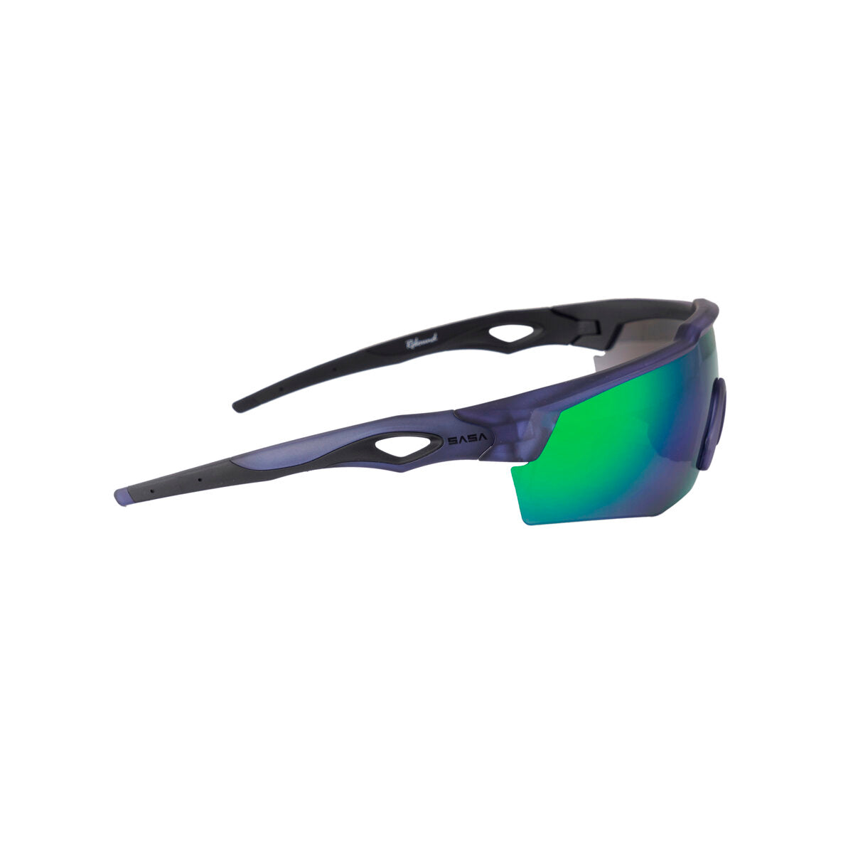 Rebound Translucent Blue Frame Green Revo Lens Sports Sunglasses