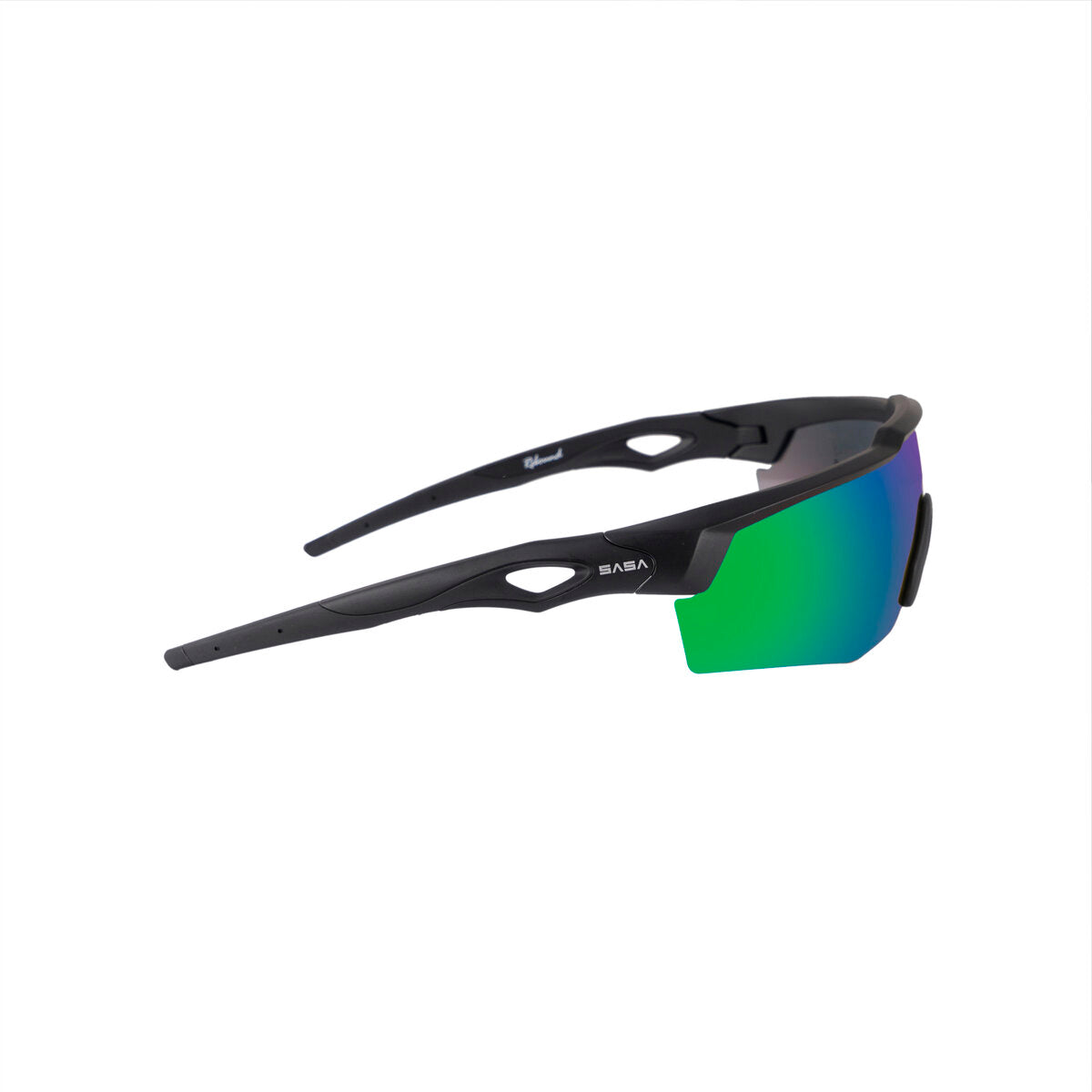 Rebound Matte Black Frame Green Revo Lens Sports Sunglasses