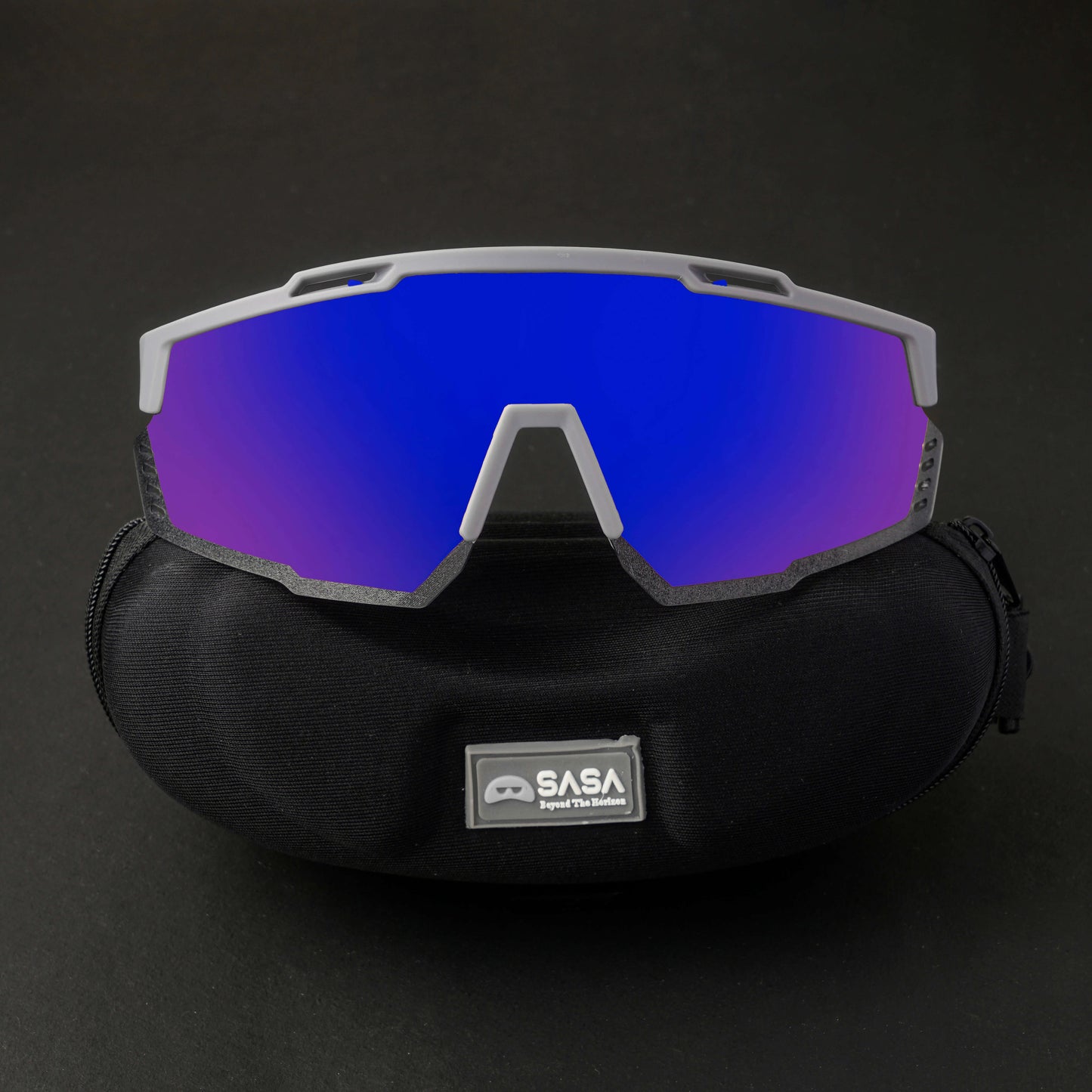 SASA Mercury Grey Frame Blue Revo Lens Sports Sunglasses