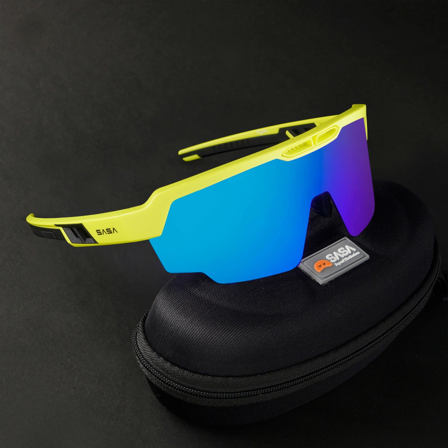SASA Raptor Neon Yellow Frame Lens Ice Blue Revo Sports Sunglasses