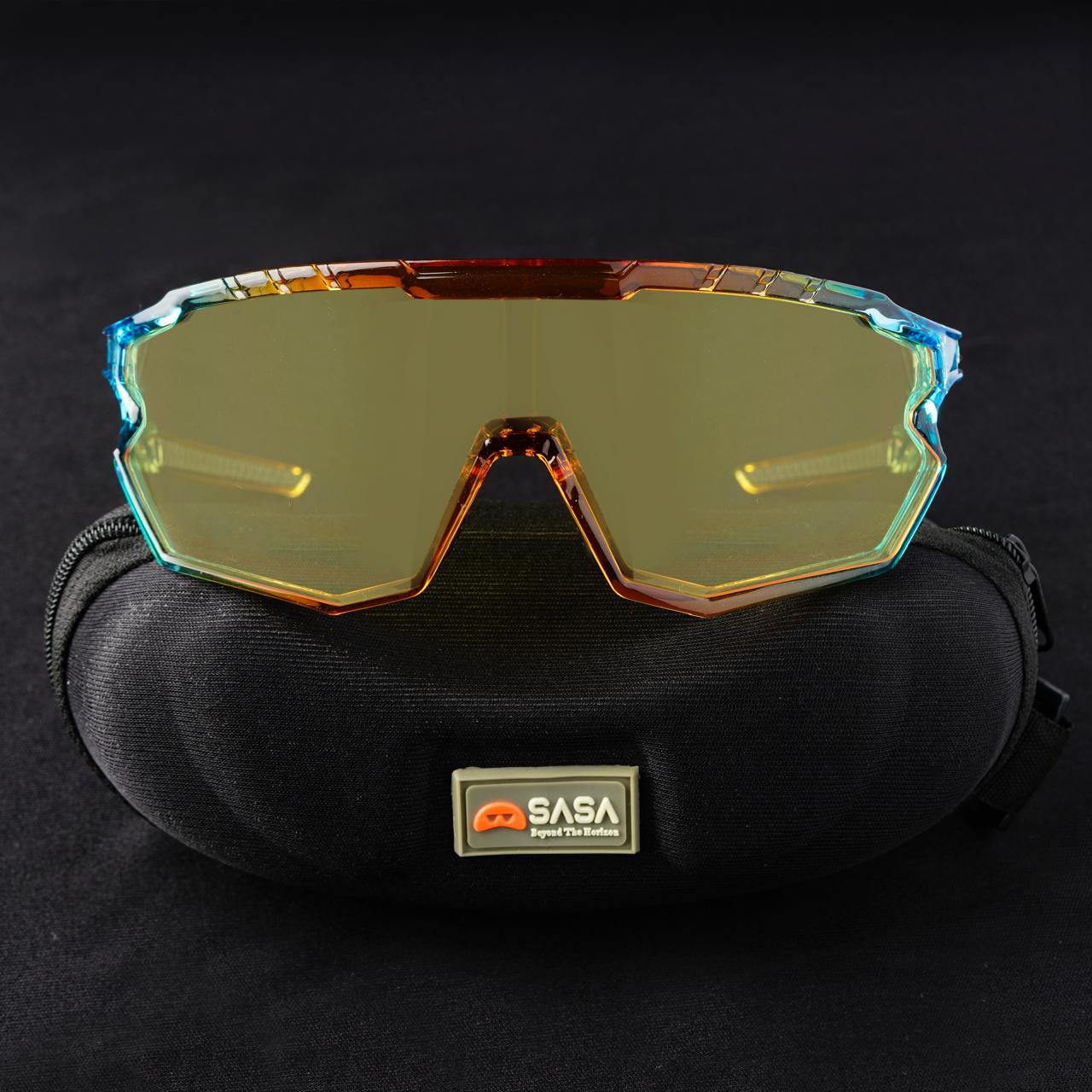 SASA Z SERIES Prismatic Blue/Orange Frame Night Vision Lens Sports Sunglasses