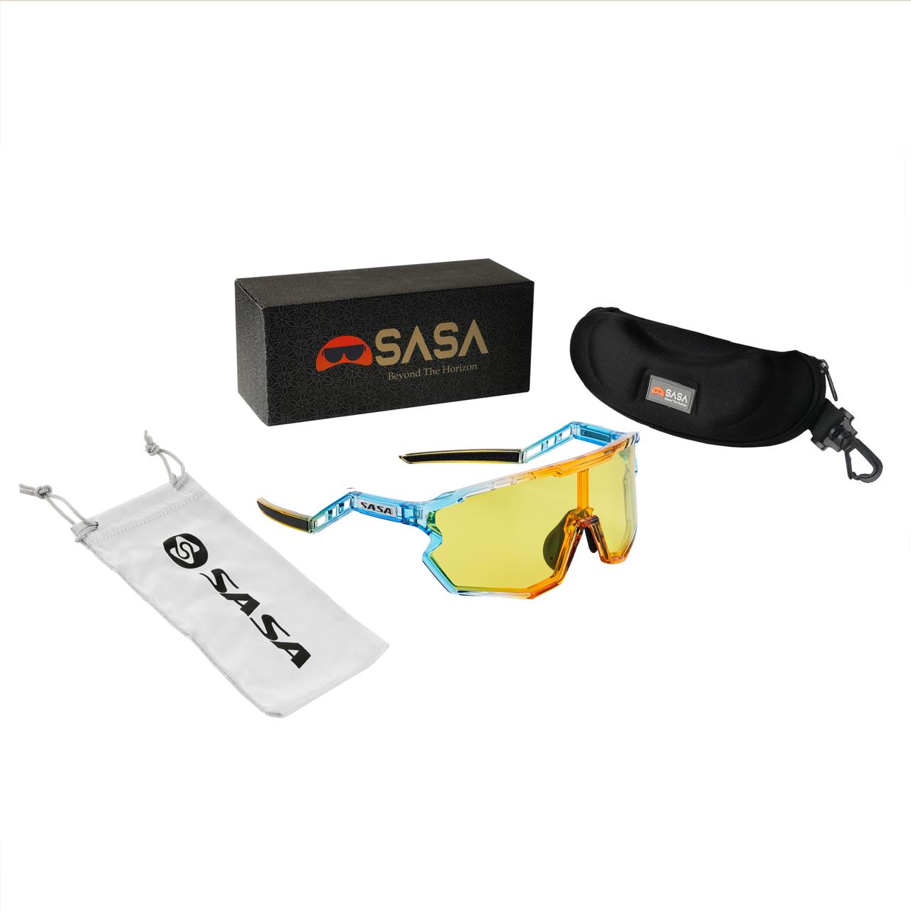 SASA Z SERIES Prismatic Blue/Orange Frame Night Vision Lens Sports Sunglasses