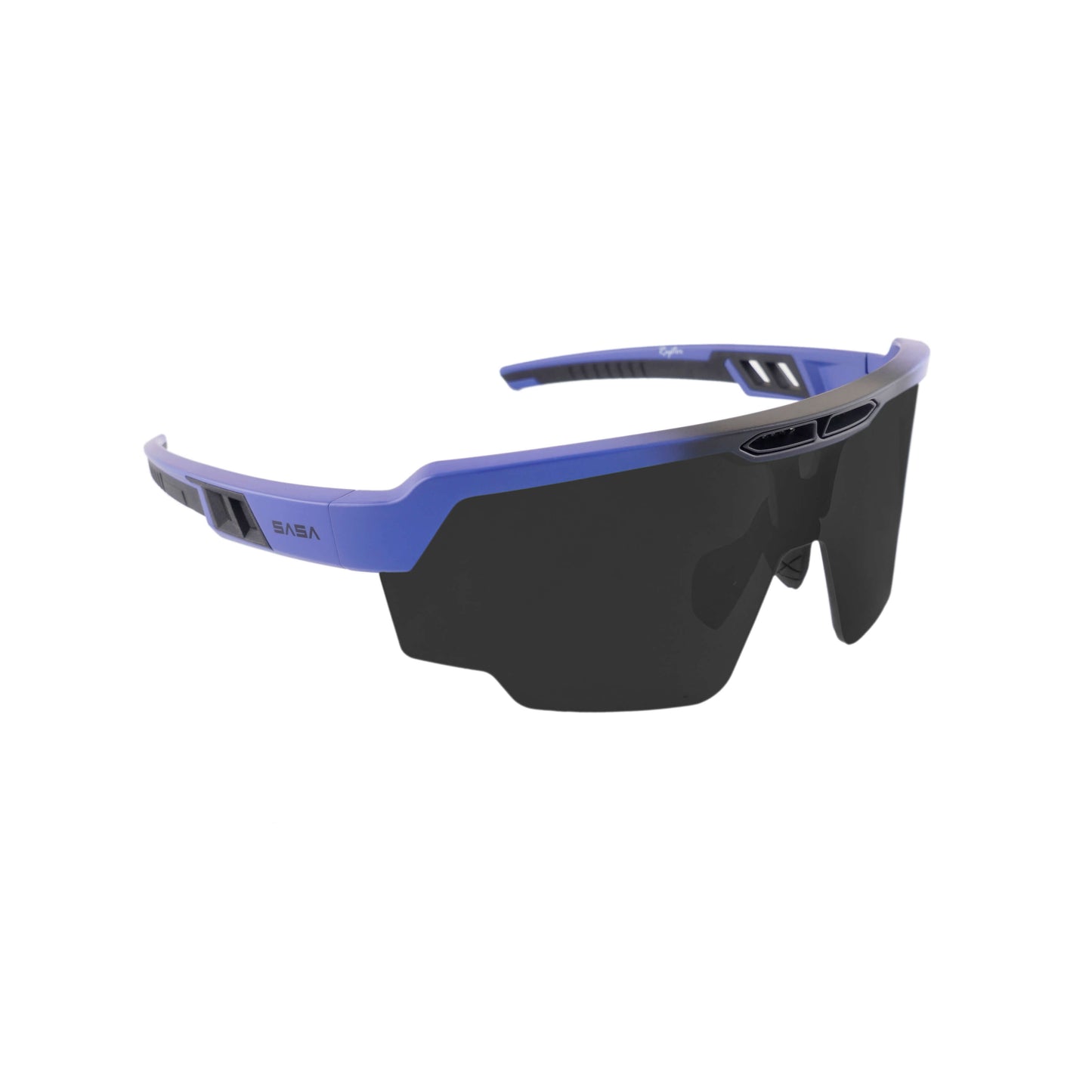 SASA Raptor Matte Blue Frame Black Smoke Lens Sports Sunglasses