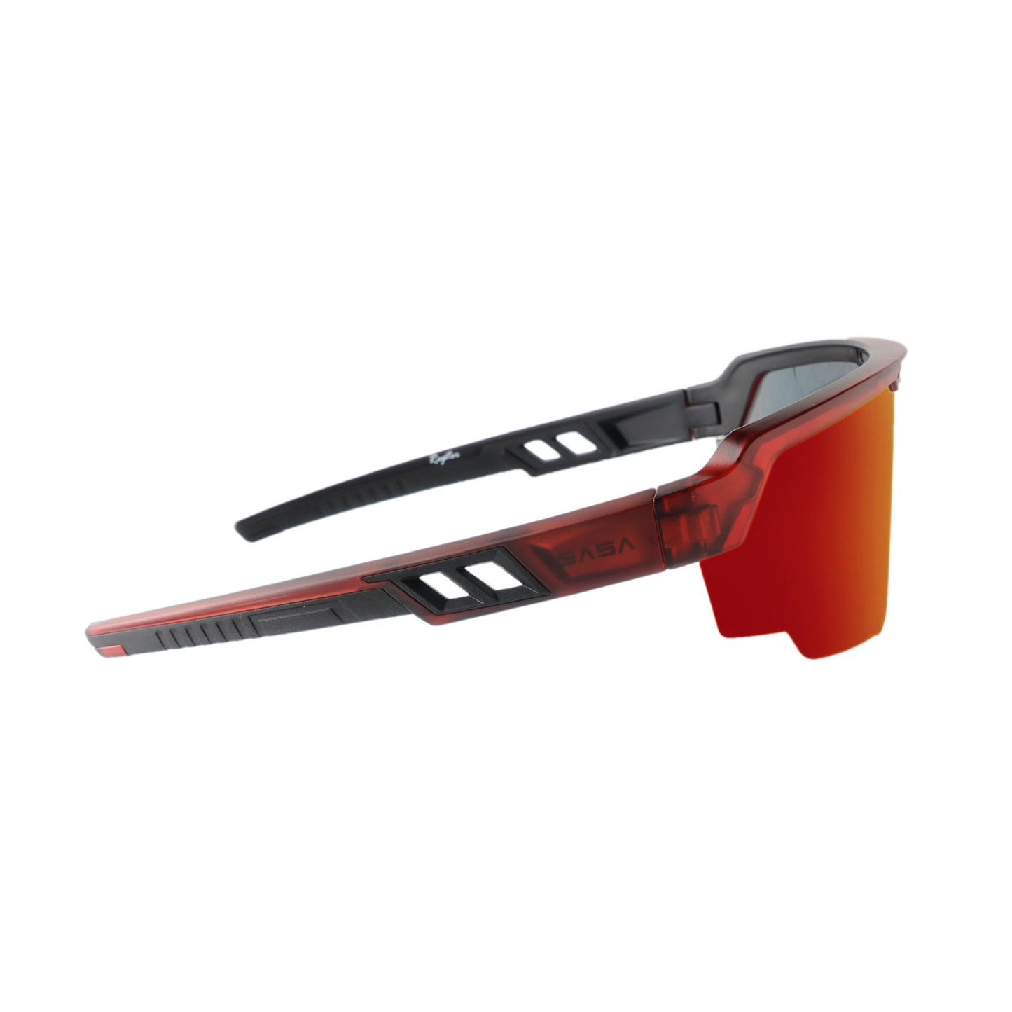 SASA Raptor Translucent Red Frame Red Revo Lens Sports Sunglasses