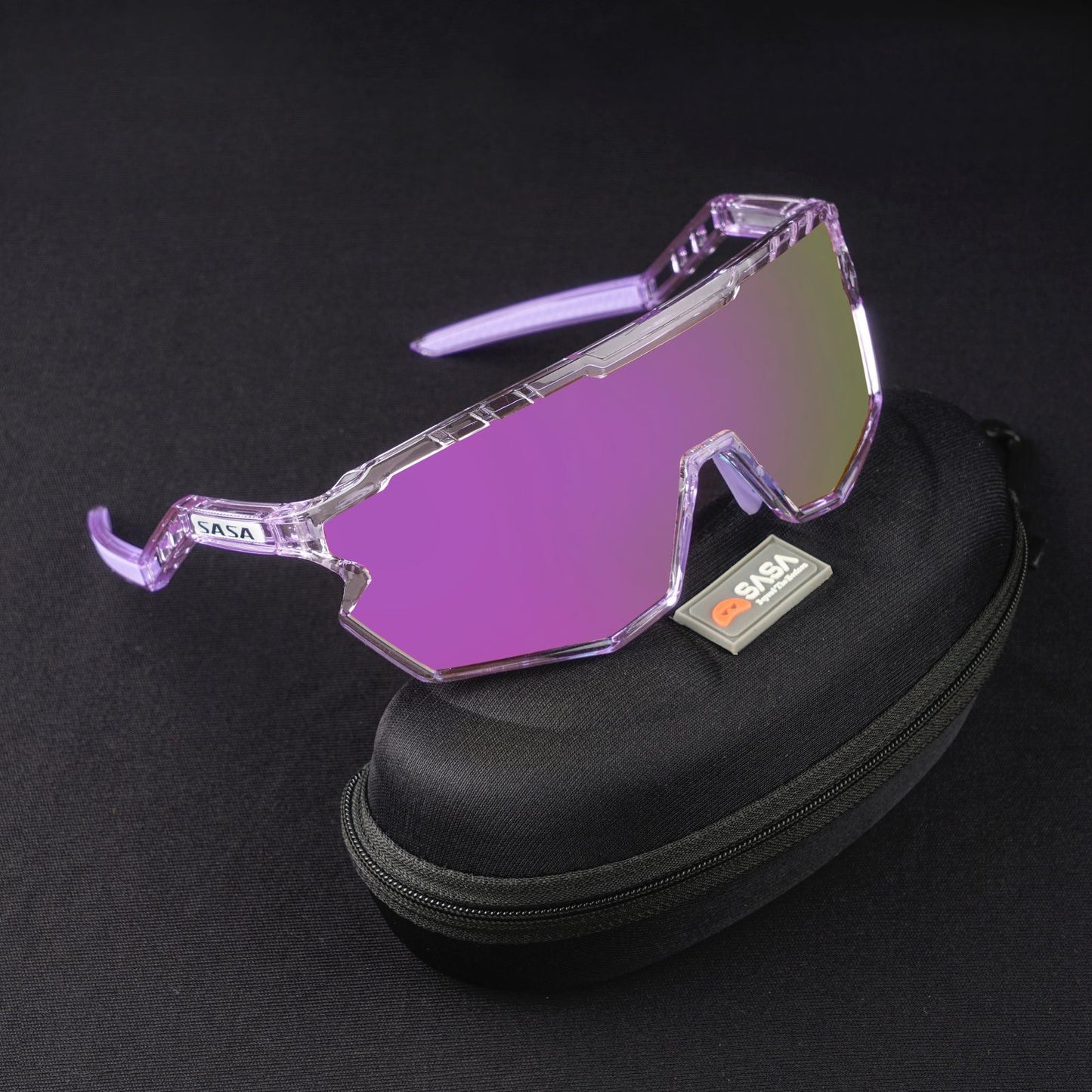 SASA Z Series Prismatic Purple Frame with Purple Revo Lens Sports Sunglasses