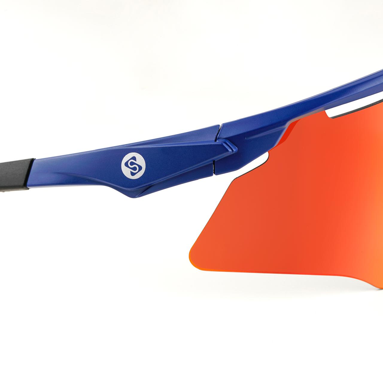 SASA M-Series Navy Blue Frame with Red Revo Lens Sports Sunglasses