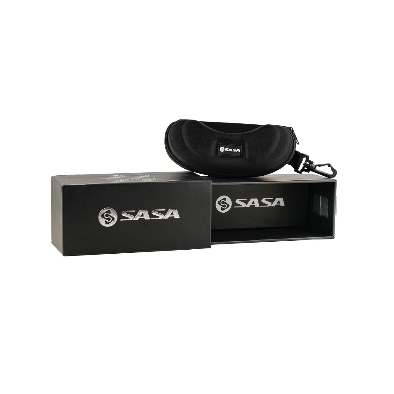 SASA M-Series Navy Blue Frame with Red Revo Lens Sports Sunglasses