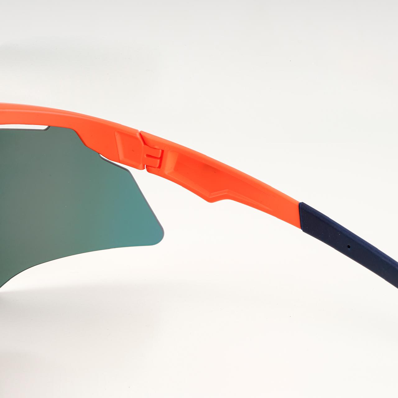 SASA M-Series Matte Orange Frame with Red Revo Lens Sports Sunglasses