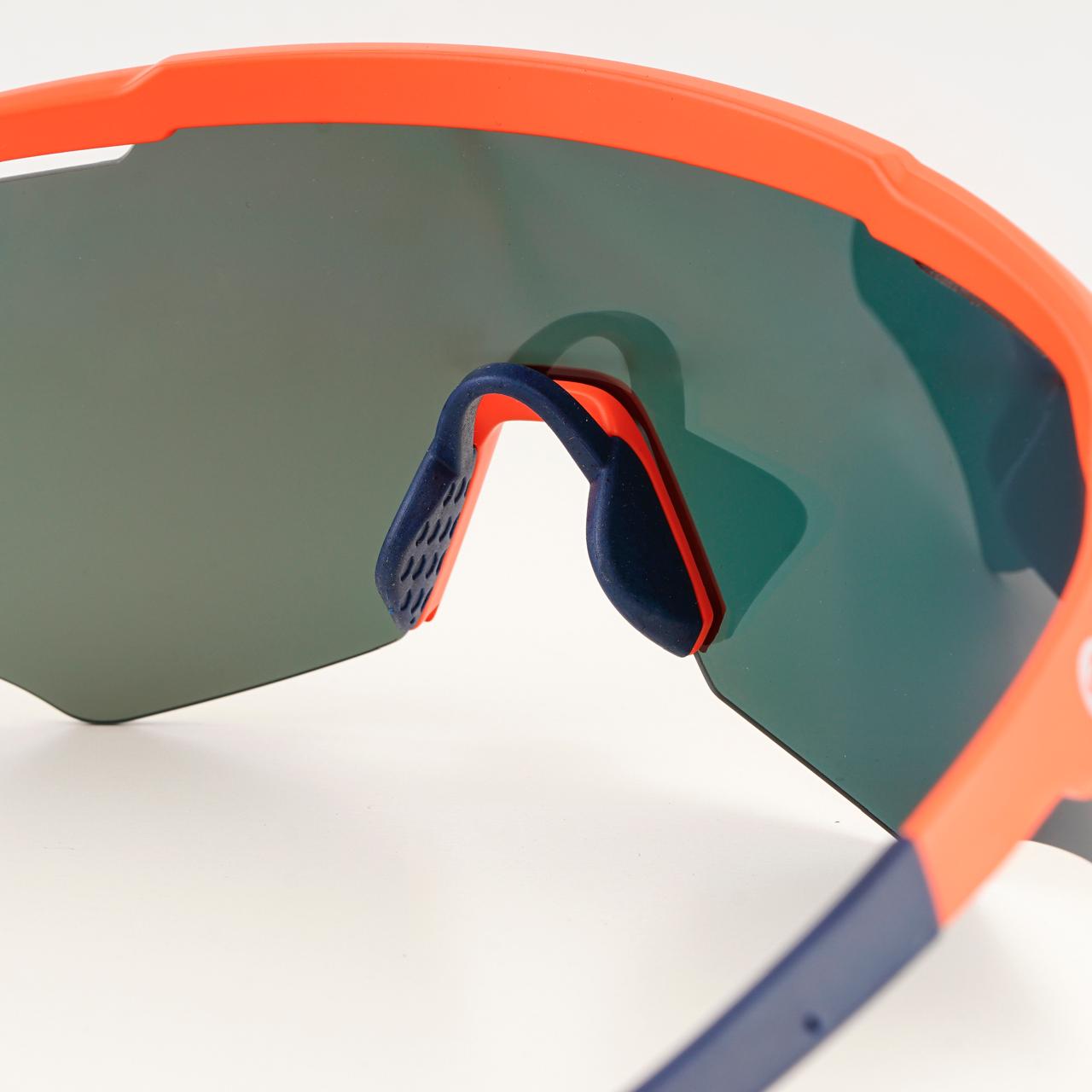 SASA M-Series Matte Orange Frame with Red Revo Lens Sports Sunglasses