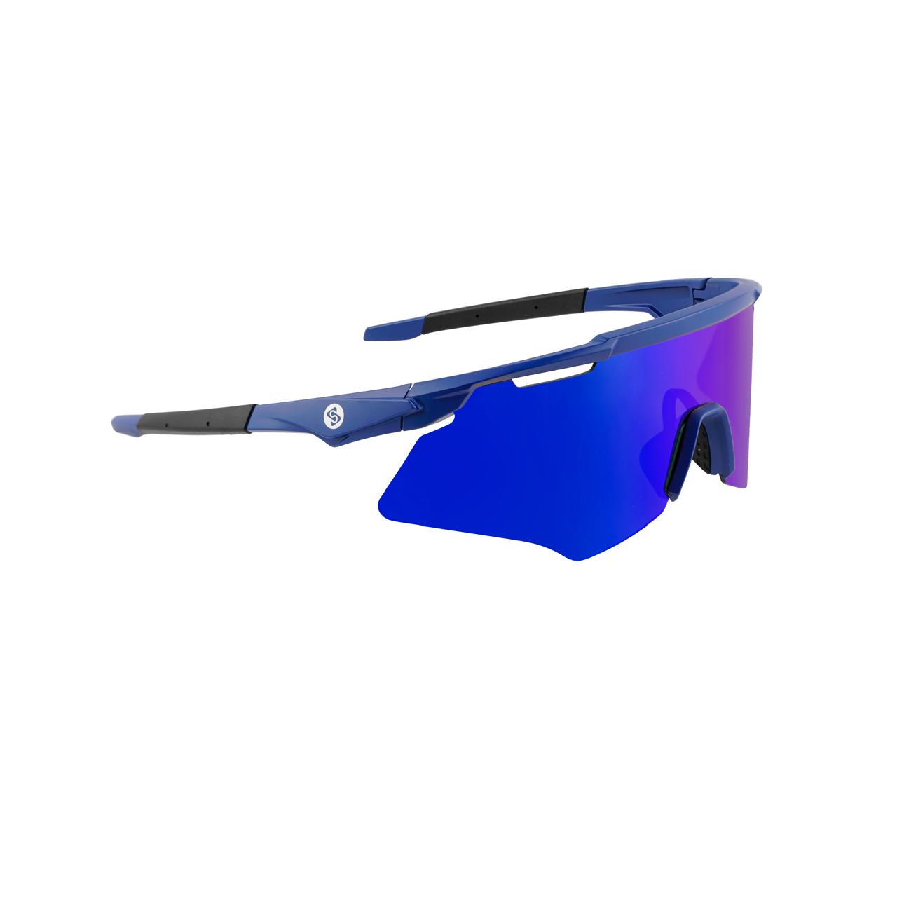 SASA M-Series Matte Navy Blue Frame with Blue Revo Lens Sports Sunglasses