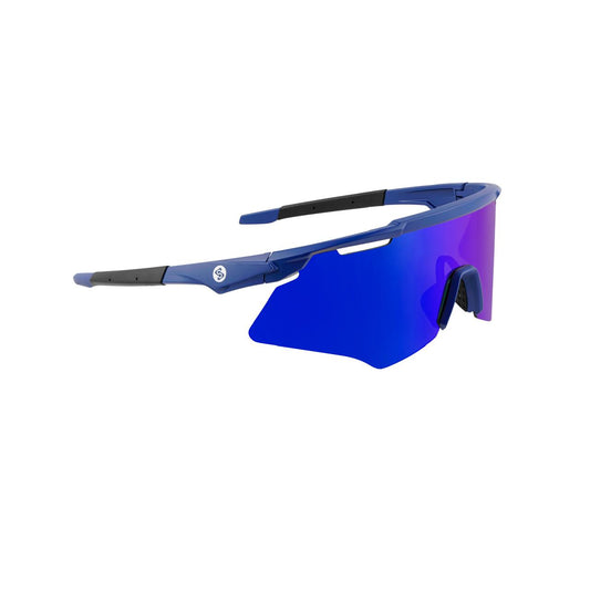 SASA M-Series Matte Navy Blue Frame with Blue Revo Lens Sports Sunglasses