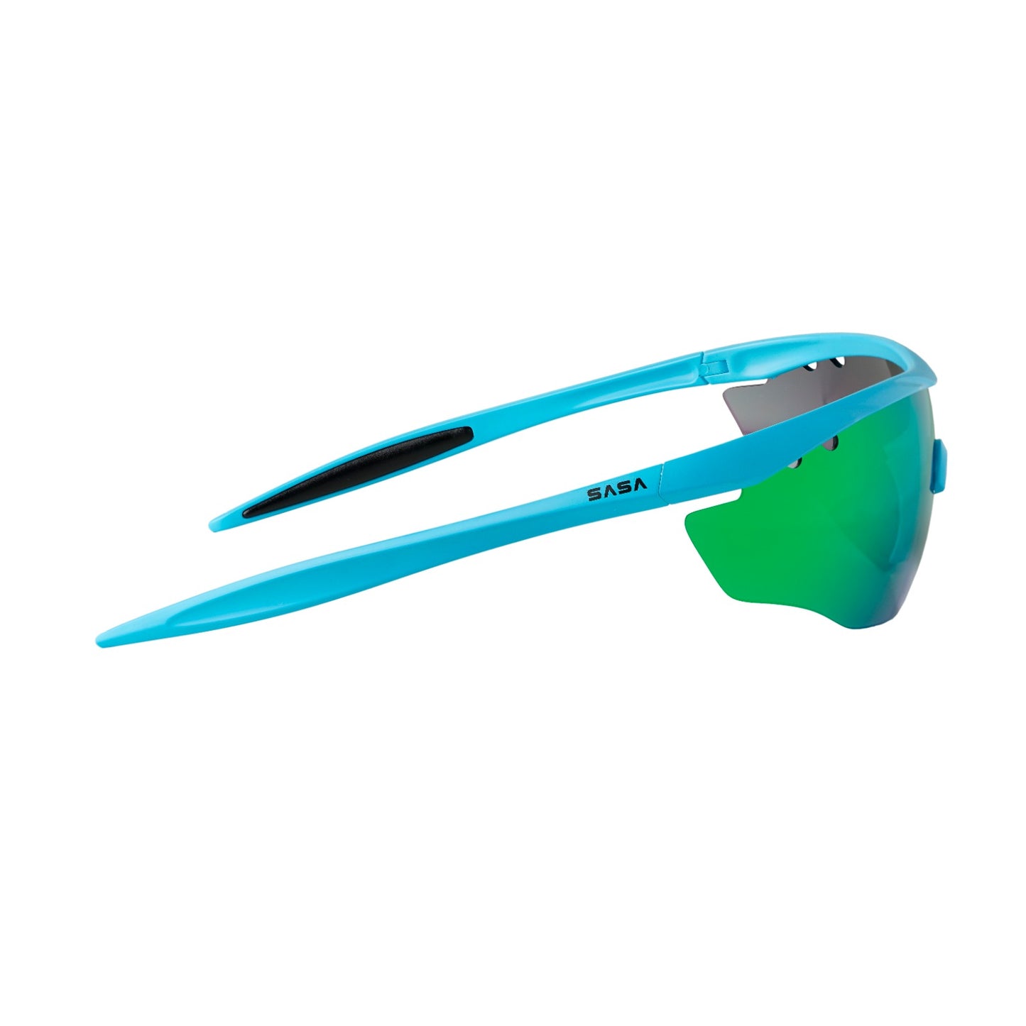 SASA Hawkeye Matte Turquoise Blue Frame Green Revo Lens Sports Sunglasses