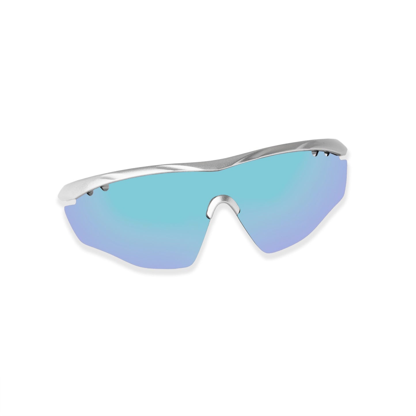 SASA Matte Silver Frame Ice Blue Revo Lens Sports Sunglasses