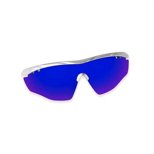 SASA Hawkeye Matte Silver Frame Blue Revo Lens Sports Sunglasses
