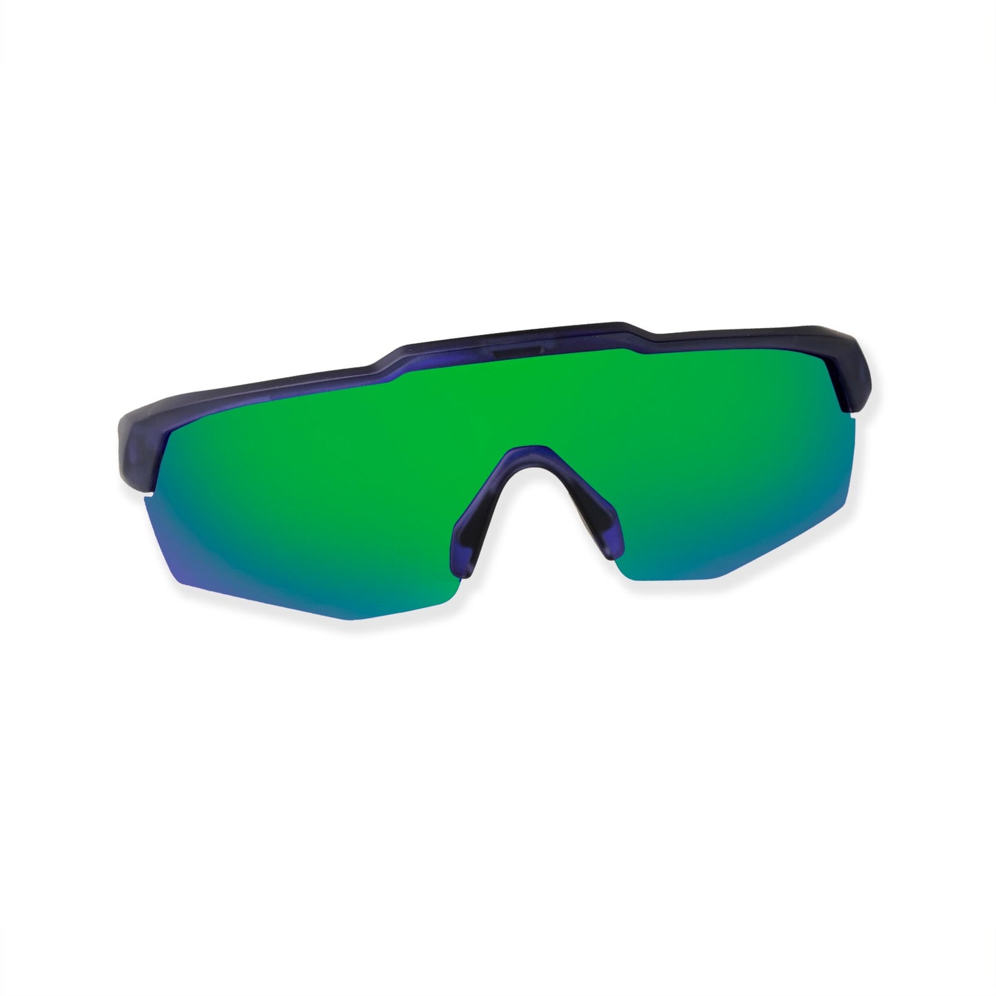 Rebound Translucent Blue Frame Green Revo Lens Sports Sunglasses