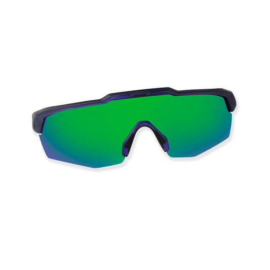 Rebound Translucent Blue Frame Green Revo Lens Sports Sunglasses