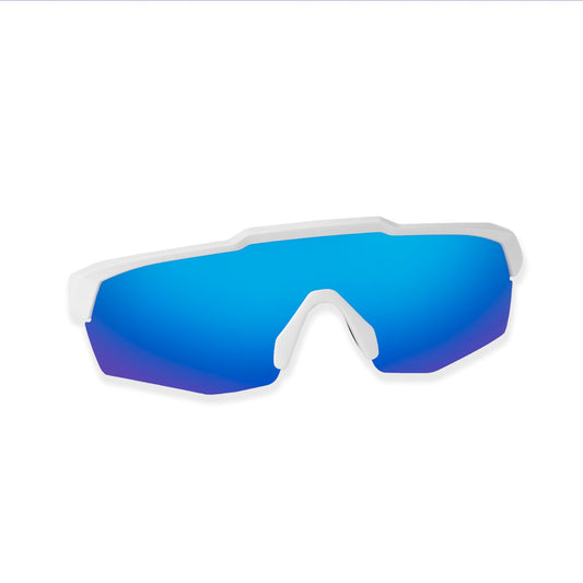 SASA Rebound Matte White Frame Ice Blue Revo Lens Sports Sunglasses