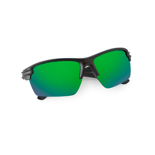 SASA Predator Matte Black Frame Green Lens Sports Sunglasses
