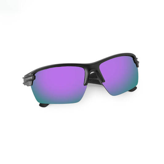 SASA Predator Matte Black Frame Purple Revo Lens Sports Sunglasses