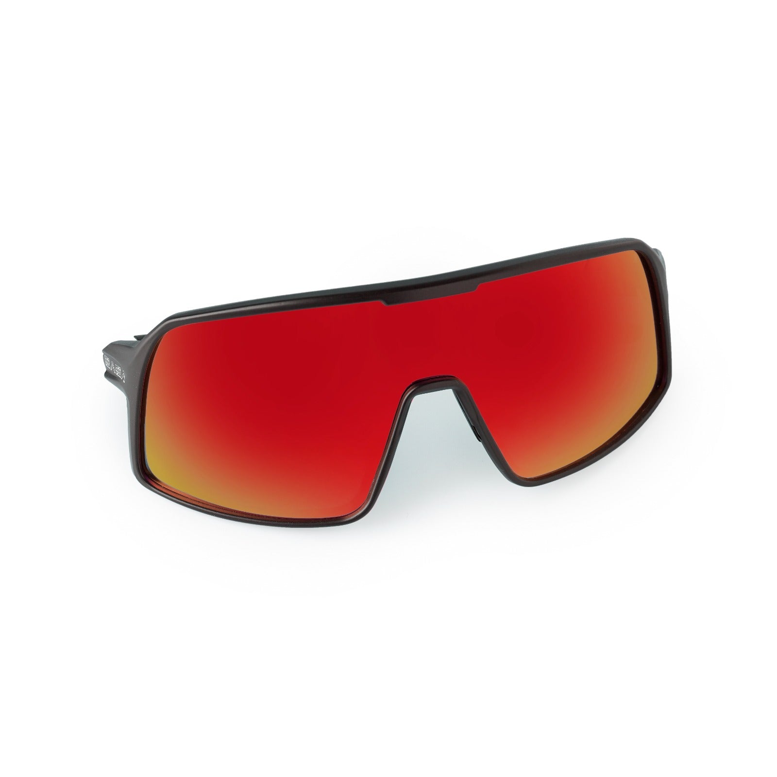 Black frame red lens sunglasses on sale