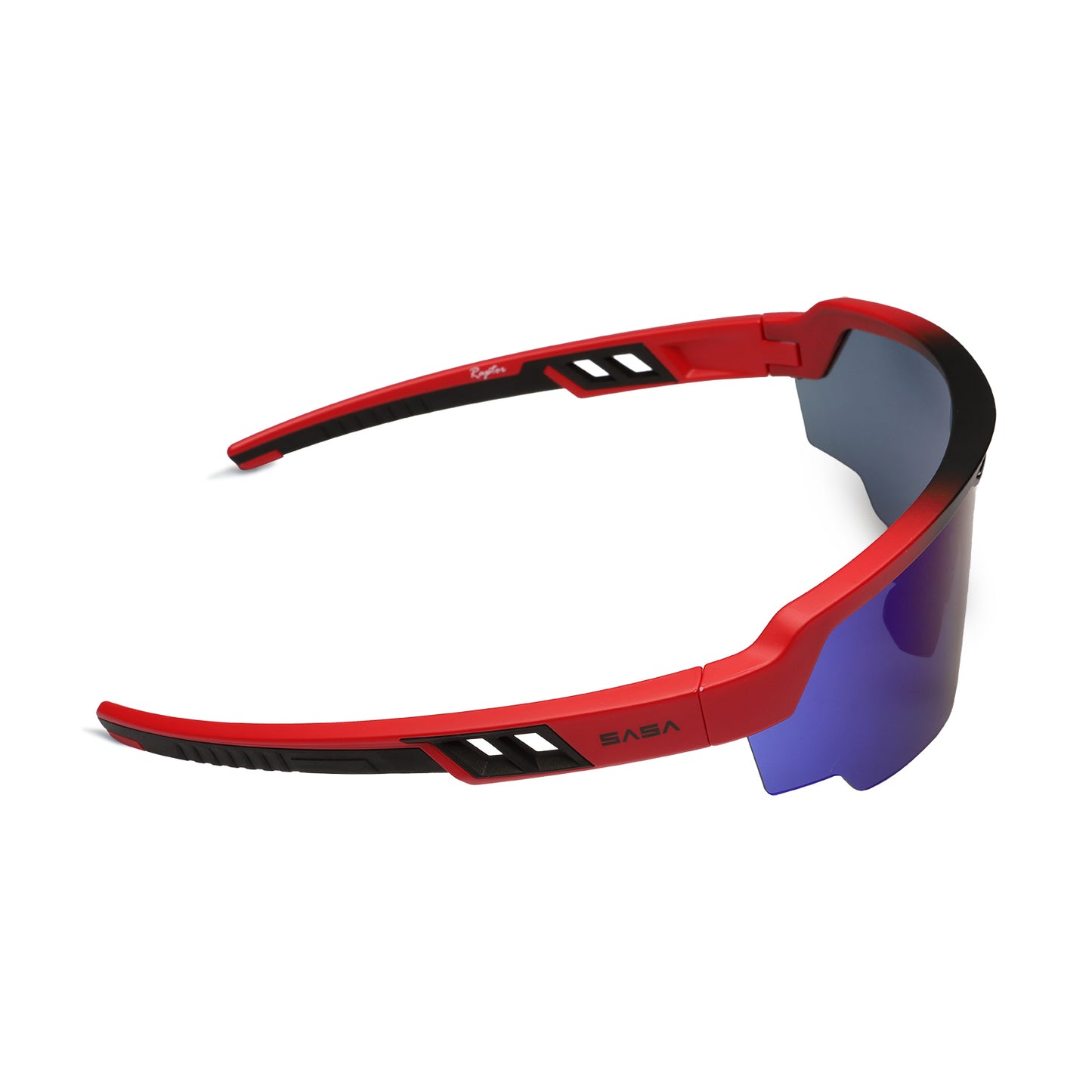 SASA Raptor Matte Red Frame Blue Revo Lens Sports Sunglasses