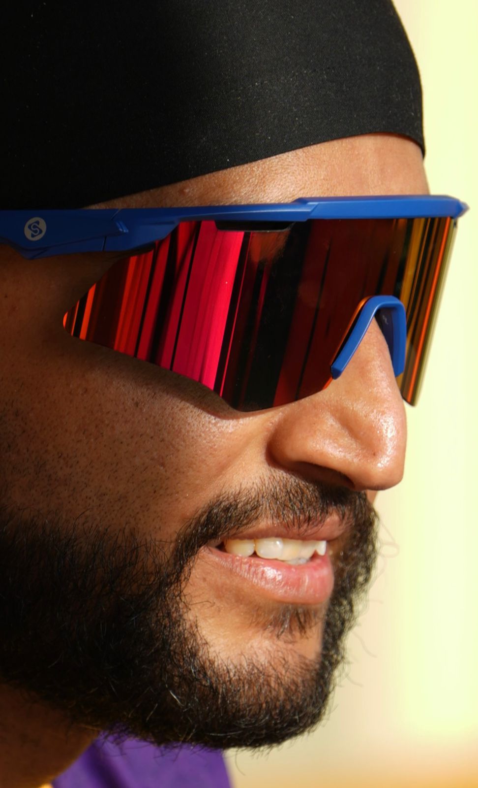 SASA M-Series Matte Navy Blue Frame with Blue Revo Lens Sports Sunglasses