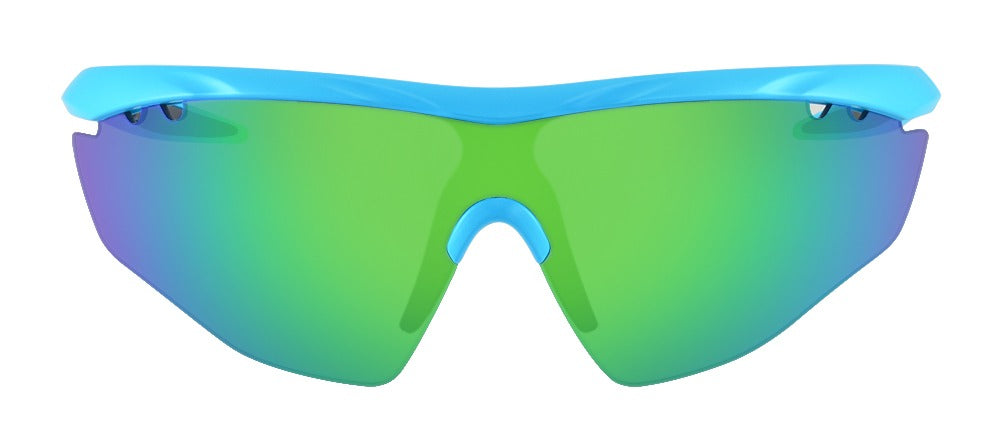 SASA Hawkeye Matte Turquoise Blue Frame Green Revo Lens Sports Sunglasses