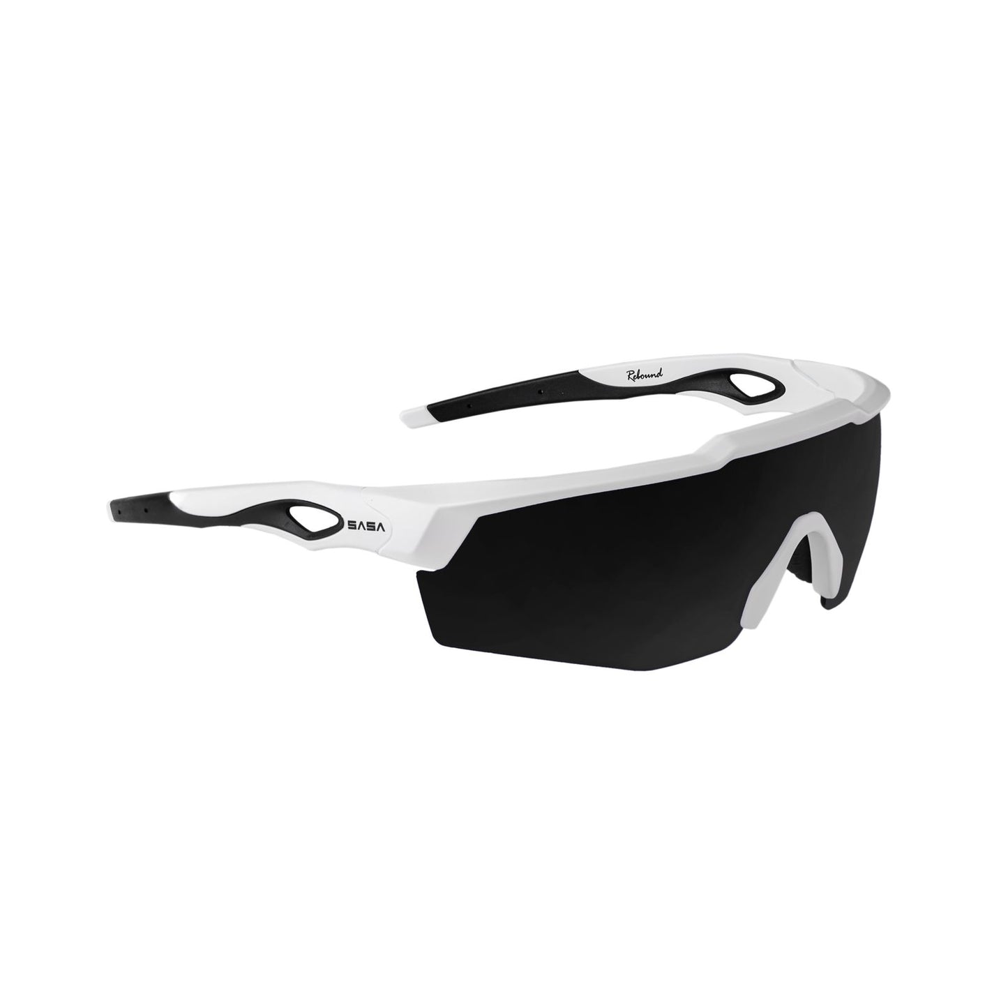 SASA Rebound Matte White Frame Smoke Black Lens Sports Sunglasses