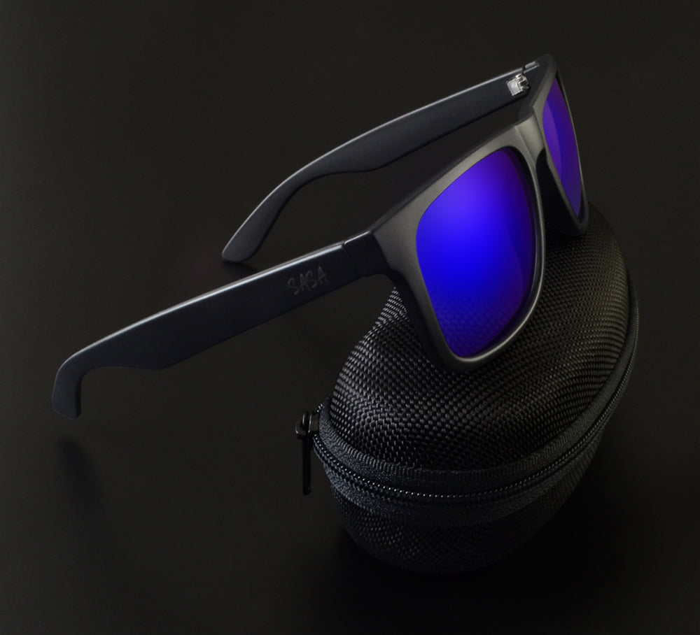 Wayfarer Sunglasses for Men | Black Frame Blue Lens