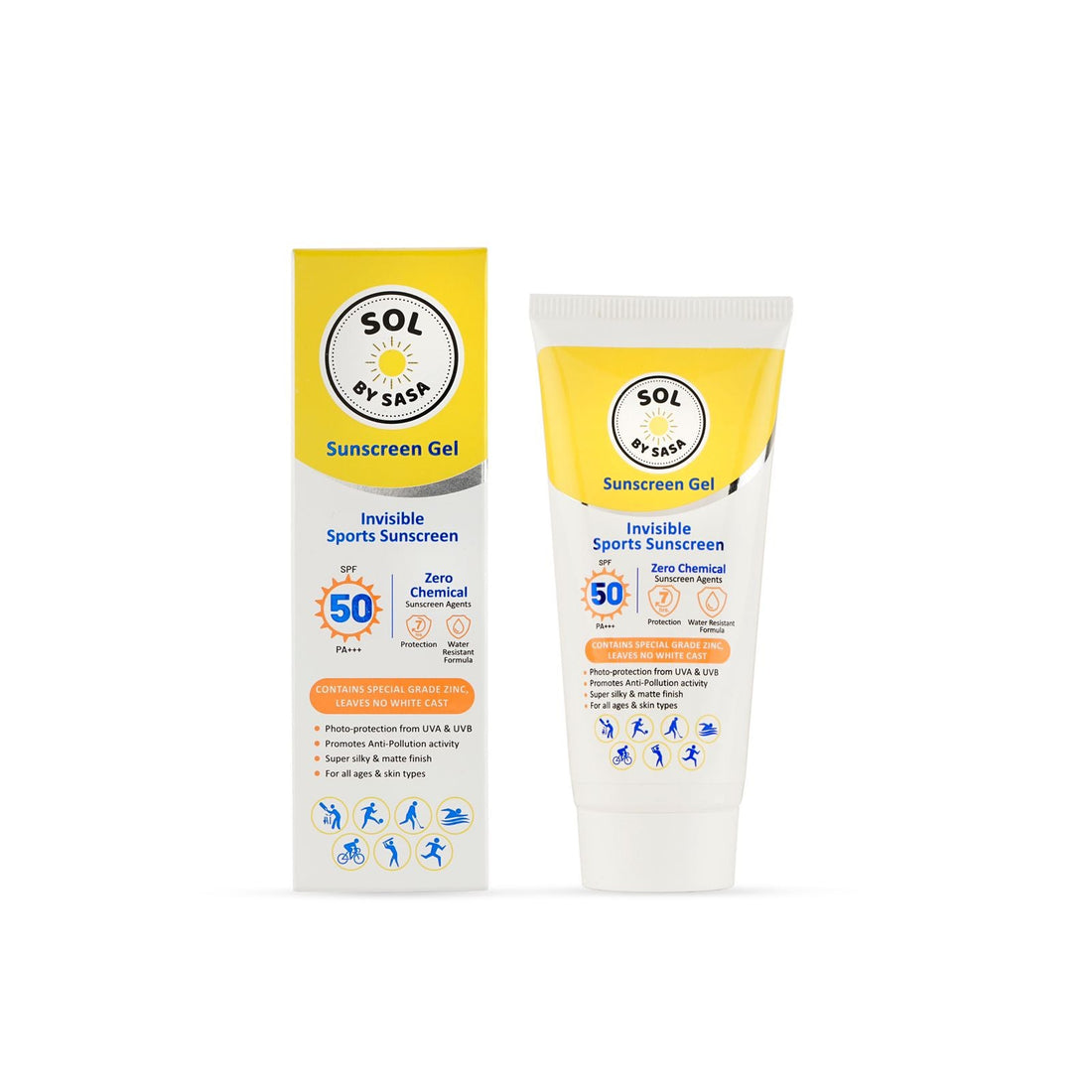 SOL by Sasa - India’s Best Premium Sports Sunscreen SPF 50 for Athletes, Cricketers & Outdoor Champions