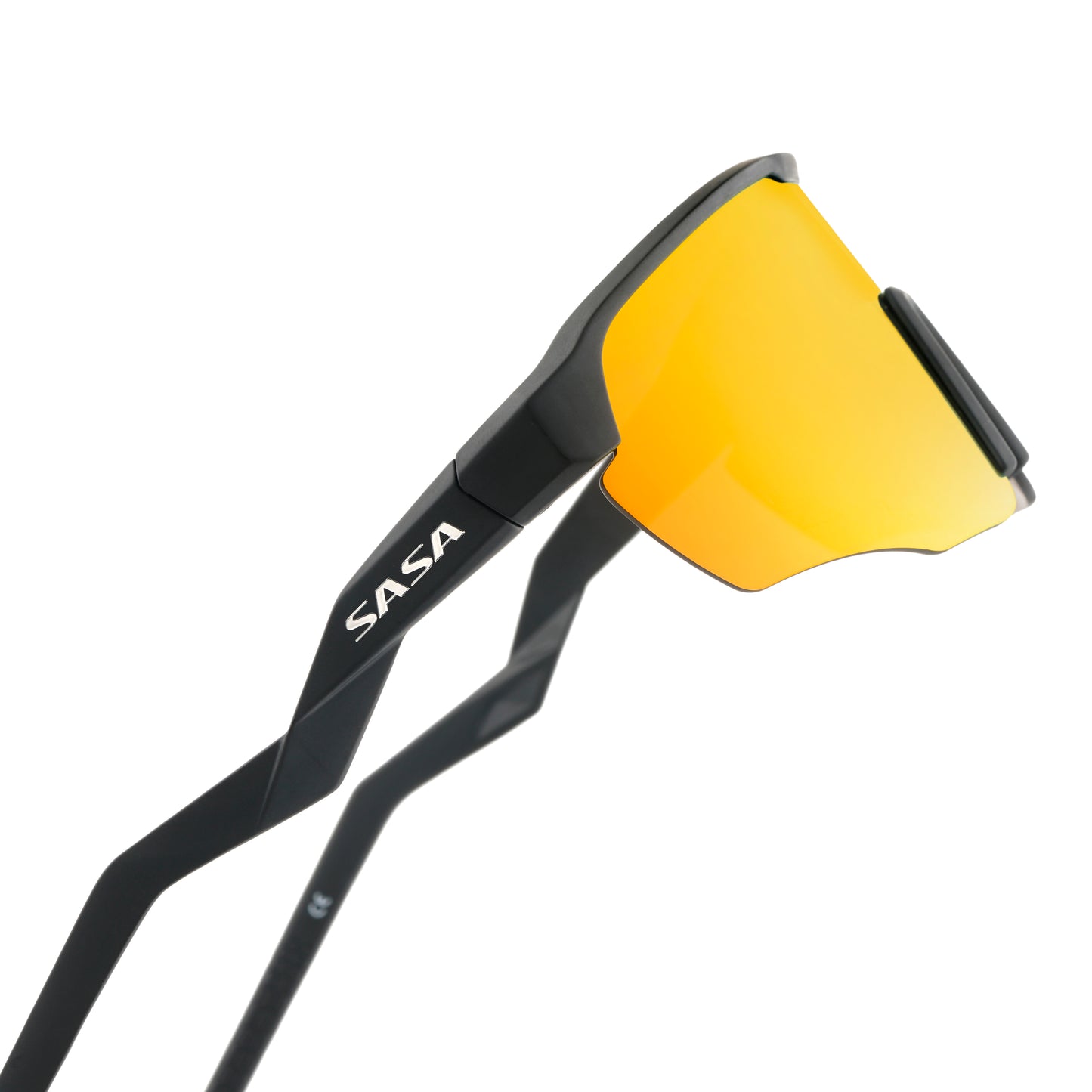 SASA VIPER MATTE BLACK FRAME LENS PC SMOKE GOLD REVO SPORTS SUNGLASSES FOR CRICKET I CYCLING I MARATHON