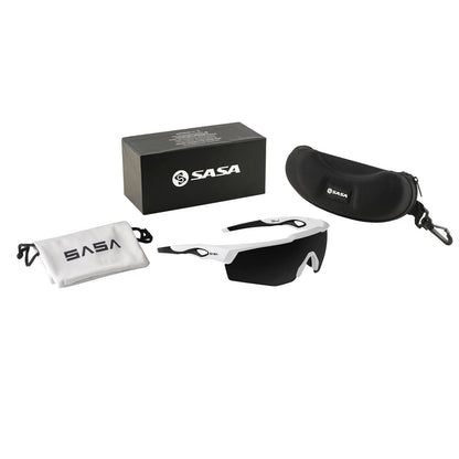 SASA Rebound Matte White Frame Smoke Black Lens Sports Sunglasses