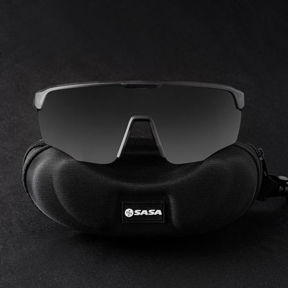 SASA VIPER TRANSLUCENT GREY FRAME LENS PC SMOKE (BLACK) SPORTS SUNGLASSES FOR CRICKET I CYCLING I MARATHON