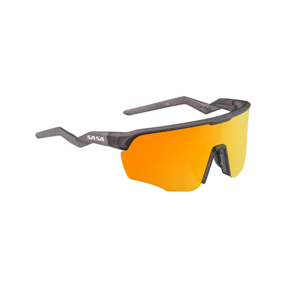 SASA VIPER TRANSLUCENT GREY FRAME LENS PC SMOKE GOLD REVO SPORTS SUNGLASSES FOR CRICKET I CYCLING I MARATHON