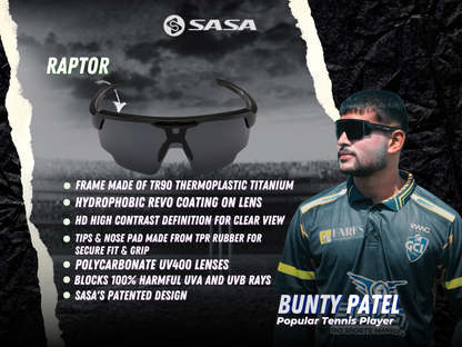 Bunty Patel X Matte Black Frame Black Lens Raptor Sunglasses